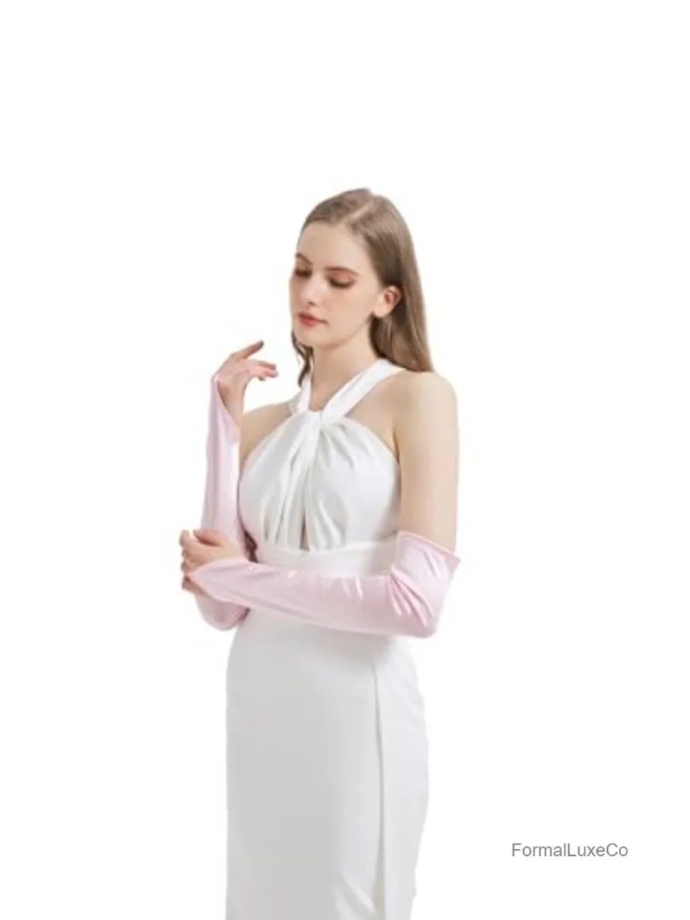 Women's Fingerless Long Satin Gloves Costume Accessory